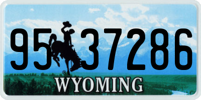 WY license plate 9537286