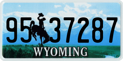 WY license plate 9537287