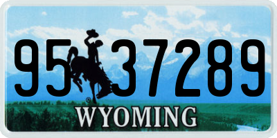 WY license plate 9537289