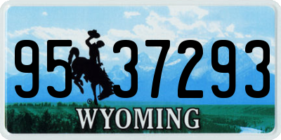 WY license plate 9537293