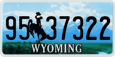 WY license plate 9537322