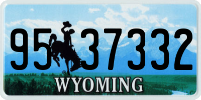 WY license plate 9537332