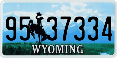 WY license plate 9537334