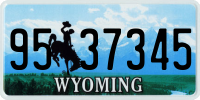 WY license plate 9537345