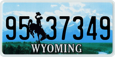 WY license plate 9537349
