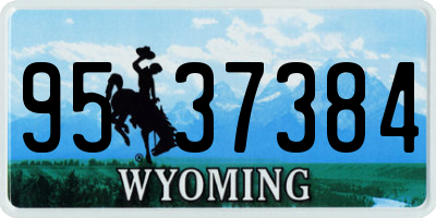 WY license plate 9537384