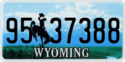 WY license plate 9537388