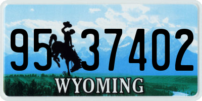 WY license plate 9537402