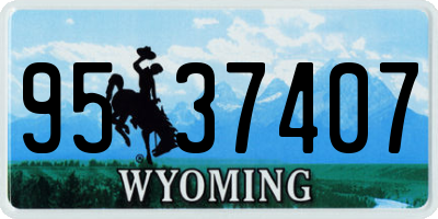 WY license plate 9537407