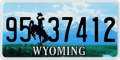 WY license plate 9537412