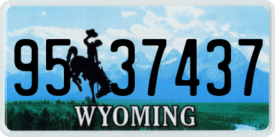 WY license plate 9537437