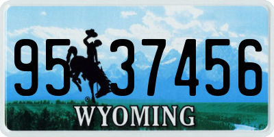 WY license plate 9537456