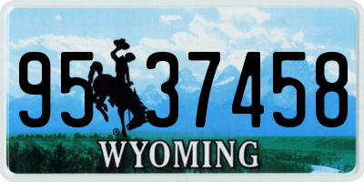 WY license plate 9537458