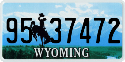 WY license plate 9537472