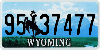 WY license plate 9537477