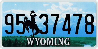 WY license plate 9537478