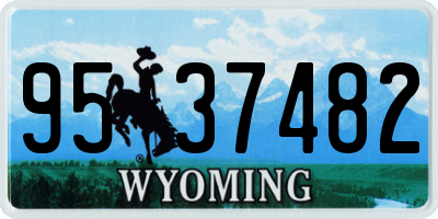 WY license plate 9537482