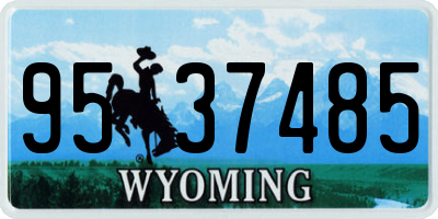 WY license plate 9537485
