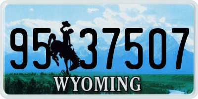 WY license plate 9537507