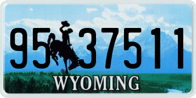 WY license plate 9537511