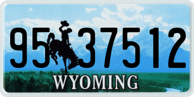 WY license plate 9537512