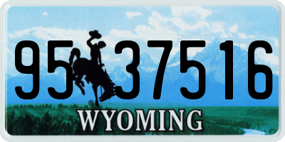 WY license plate 9537516