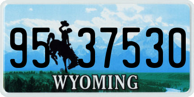 WY license plate 9537530