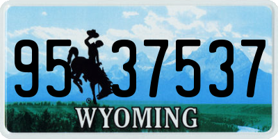 WY license plate 9537537