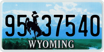 WY license plate 9537540