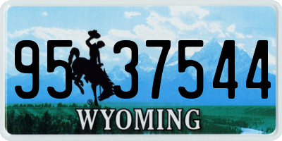 WY license plate 9537544