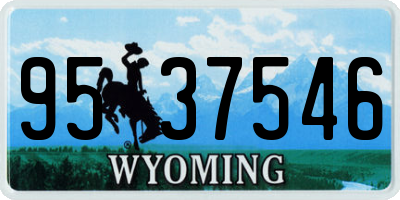 WY license plate 9537546