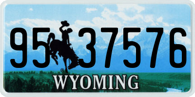 WY license plate 9537576