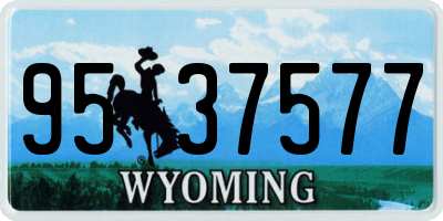 WY license plate 9537577