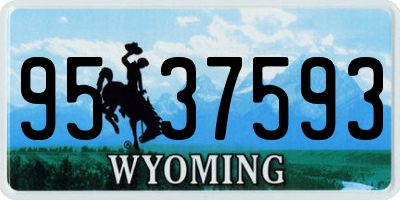WY license plate 9537593
