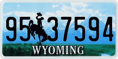 WY license plate 9537594