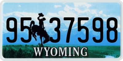 WY license plate 9537598