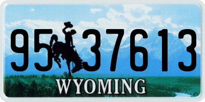 WY license plate 9537613