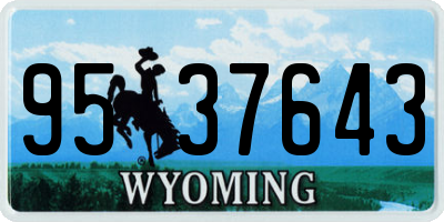 WY license plate 9537643