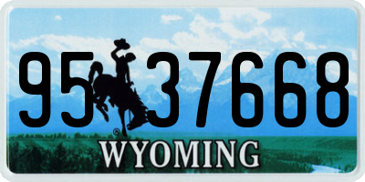 WY license plate 9537668