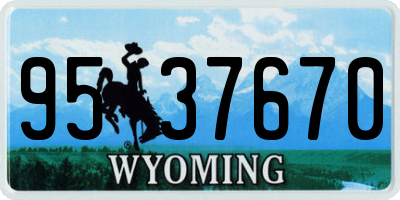 WY license plate 9537670