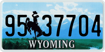 WY license plate 9537704