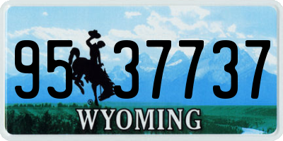 WY license plate 9537737