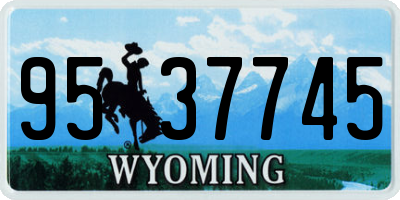 WY license plate 9537745