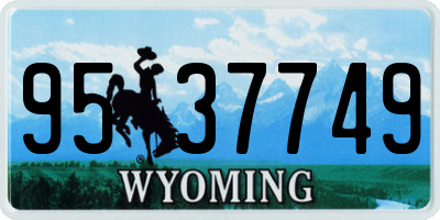 WY license plate 9537749
