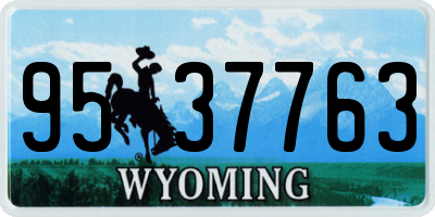 WY license plate 9537763