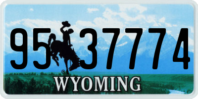 WY license plate 9537774