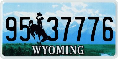 WY license plate 9537776