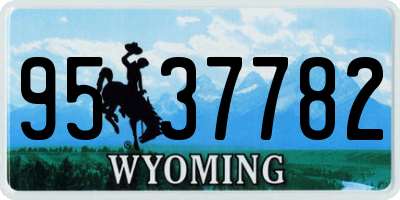 WY license plate 9537782