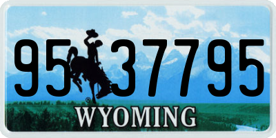 WY license plate 9537795