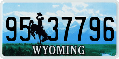 WY license plate 9537796